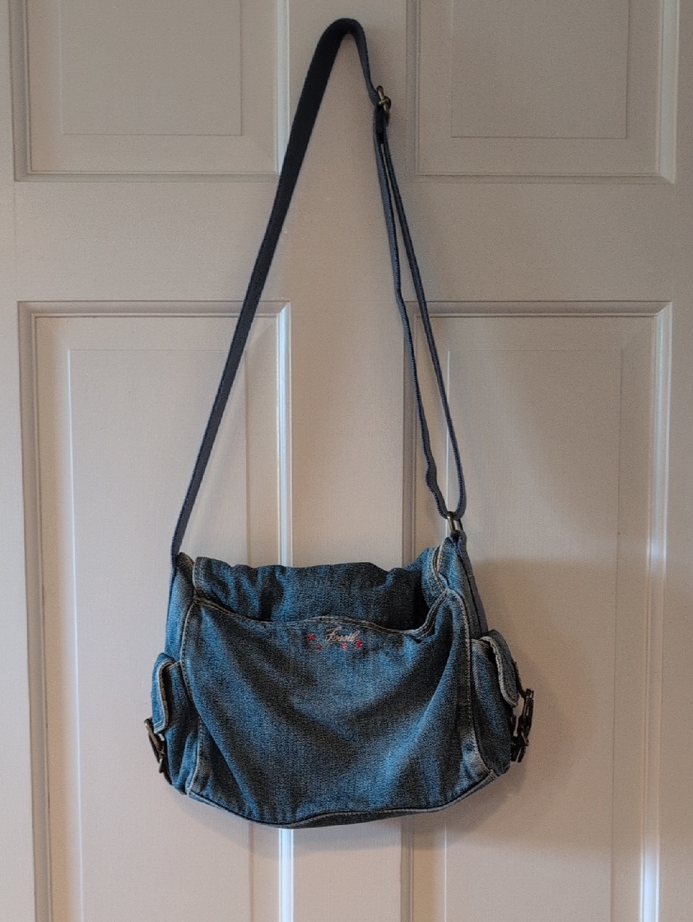 Fossil Casual Blue Denim Crossbody Bag - Adjustable Strap - Picture 4 of 8